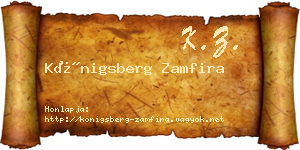 Königsberg Zamfira névjegykártya